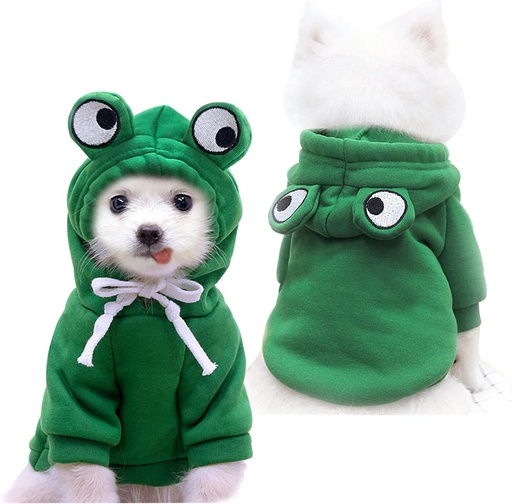 [sweat-chien-grenouille] Sweat à Capuche Grenouille pour Chien – Manteau Douillet en Polaire pour Chiens et Chats