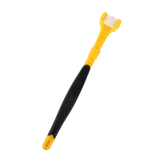 [brosse-a-dents-triple-pour-chiens-chats] Brosse à dents à trois têtes pour animaux de compagnie – Nettoyage des dents multi-angles pour chiens et chats