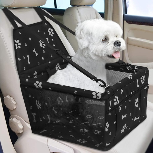 [siege-auto-chien-pliable] Siège auto pliable pour chien avec ceinture de sécurité - Imperméable et respirant