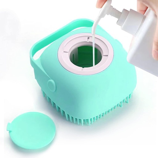 [brosse-pour-chat-et-chien-bain-silicone] Brosse pour Chat et Chien - Brosse de Bain en Silicone avec Distributeur de Shampoing