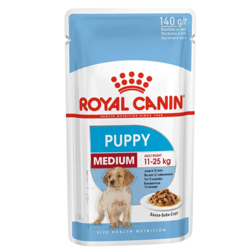[royal-canin-medium-puppy-chiot-sauce-140g] Royal Canin Medium Puppy (Chiot) Sauce – 140g