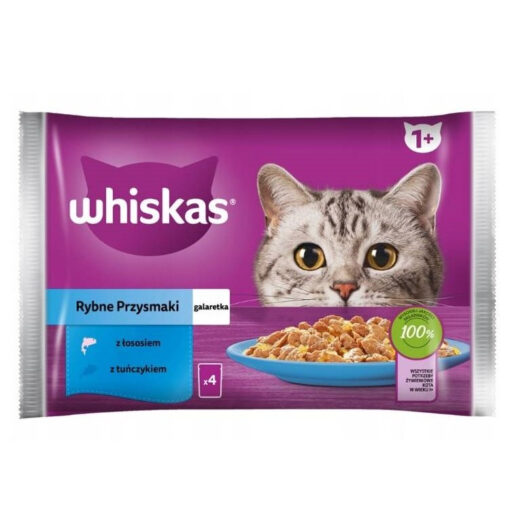 [whiskas-delices-de-poisson-avec-saumon-et-thon-en-gelee-4x85g] Whiskas Délices de poisson avec saumon et thon en gelée 4x85g