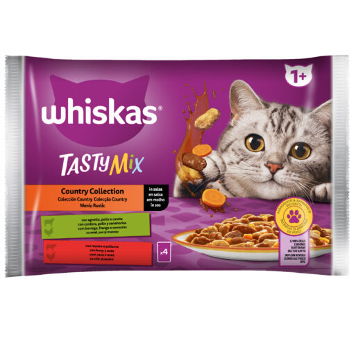 [whiskas-repas-tastymix-poulet-agneau-et-carrotte-en-sauce-4x85g] Whiskas Repas TastyMix Poulet, Agneau et Carrotte en sauce 4x85g