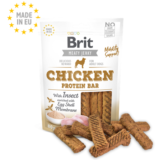 [brit-meat-jerky-snack-poulet-protein-bar-80g] Brit Meat Jerky Snack– Poulet Protein bar (80g)