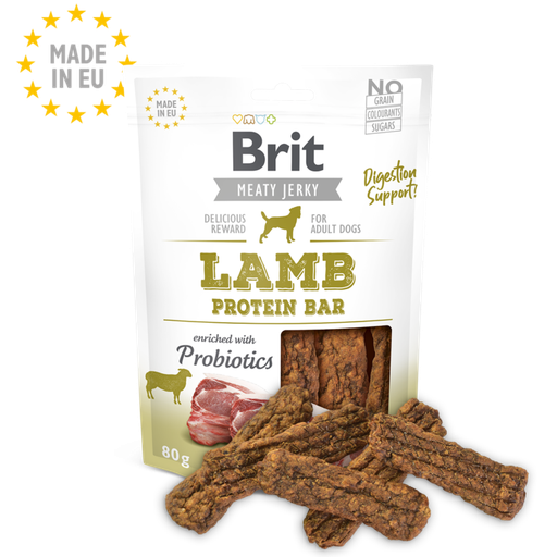 [brit-meat-jerky-snack-agneau-protein-bar-80g] Brit Meat Jerky Snack– Agneau Protein bar (80g)