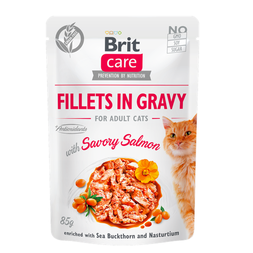 [brit-care-pochons-en-sauce-pour-chat-savory-salmon-saumon-85-g] Brit Care Pochons en Sauce Pour Chat Savory Salmon (Saumon) 85 G