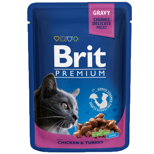 [brit-premium-pochon-poulet-et-dinde-pour-chat-100g] Brit Premium Pochon Poulet et Dinde pour chat 100g