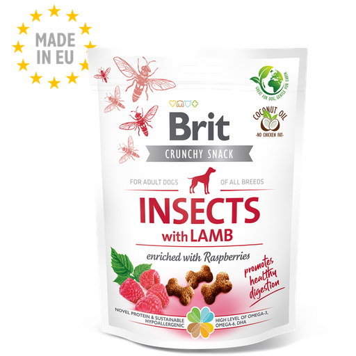 [brit-care-crunchy-cracker-insects-lamb-casablanca] Brit Care Crunchy Cracker Insects & Lamb aux Framboises – Friandises Chien à Casablanca