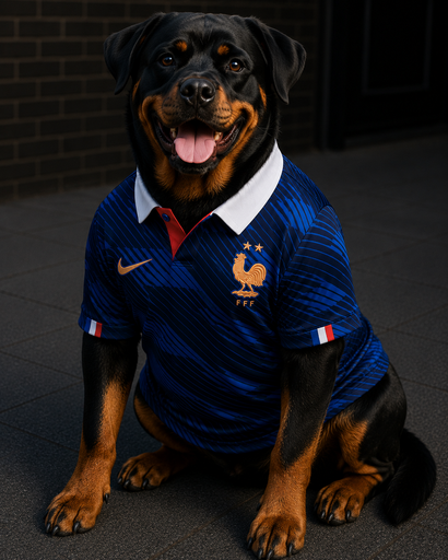 [PWF-FRA-D-S] Maillot Football France pour chien – Édition Les Bleus – Taille S