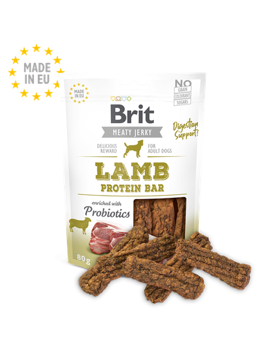 [3700] Brit Meat Jerky Snack Protéiné bar Agneau Pour chien Adulte 80g