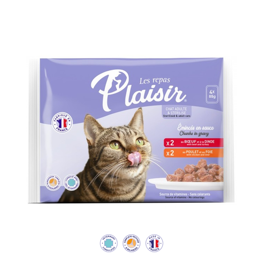 [frais et compléments chats;Boutique Chat;Chat Stérilisé;"Chat Adulte""] Repas Plaisir Pâté Pour Chat Adulte & Stérilisé Multi Pack - 340g
