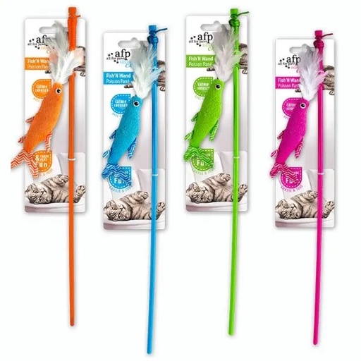 [2156] Jouet Pour Chat AFP Poisson avec Canne et Plume