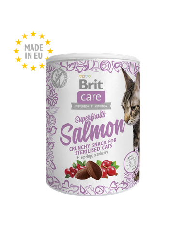 [PM-D85AC98508BE] Brit Care Pour Chat Snack Superfruits Salmon 100g