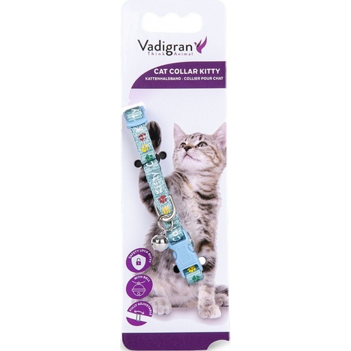 [5845] Collier Chat Kitty Cat Bleu Clair 20-27 cm Vadigran