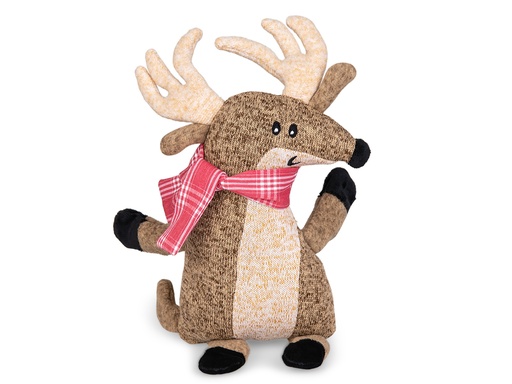 [PM-55F57CCBF001] Jouet peluche tricotée pour chien Cerf Henry 35 cm - Vadigran