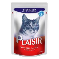 [frais et compléments chats;"Boutique Chat""] Pochon repas Plaisir pour chat adulte gout boeuf 100 g