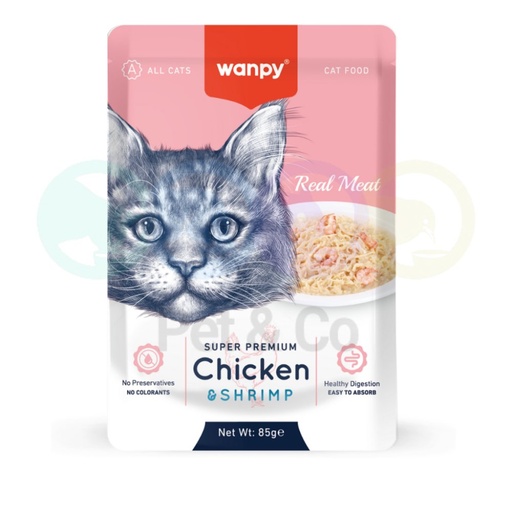 Wanpy Fillet in Jelly Chicken & Shrimp 85g