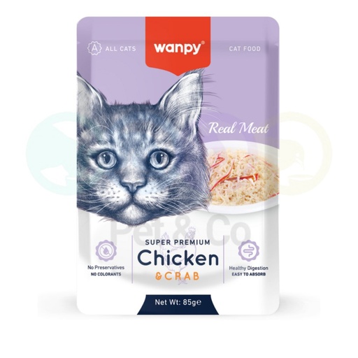 Wanpy Fillet in Jelly Chicken & Crab 85g