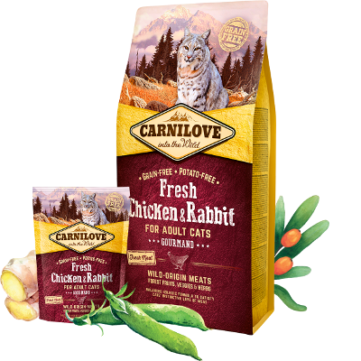 Carnilove Croquettes Cat Chicken Rabbit (Chat Poulet et Lapin) 2kg | 6kg - 6kg